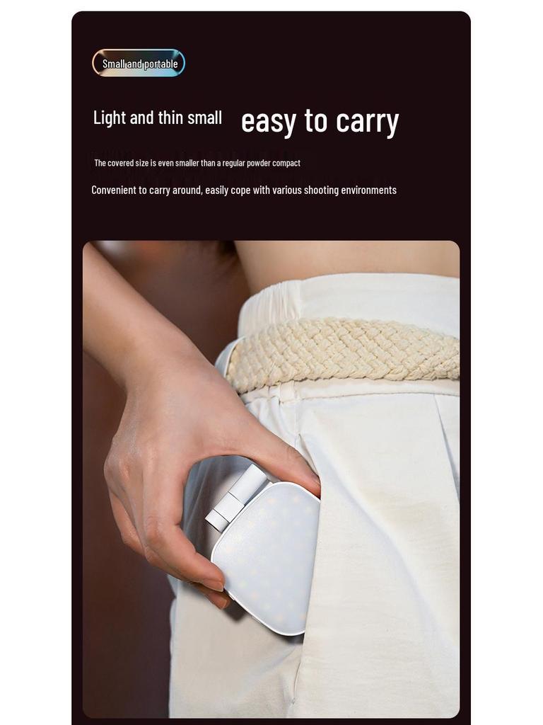 Portable Magnetic Magsafe Makeup Mirror Light for Travel and Live Streaming