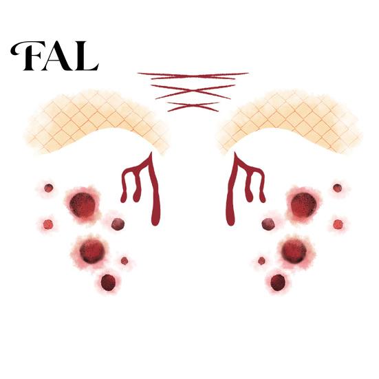 Funny Face Tattoos Halloween Tattoo Stickers, Waterproof Scary Makeup Decals for Party, Easy Apply Patch Temporary Wound Scar Body Art Kids