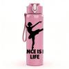 1PC Dance Is My Life Dancer Silhouette 750ml Color Plastic Sports Water Bottle Leakproof Flip Straw Lid Suitable for Sports Office Home Use
