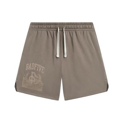 Li Ning Bad Fünf Buchstaben Mittelhoch geschnittene Gerade Lässige Shorts Herrenshorts Pilzbraun AKST751-3