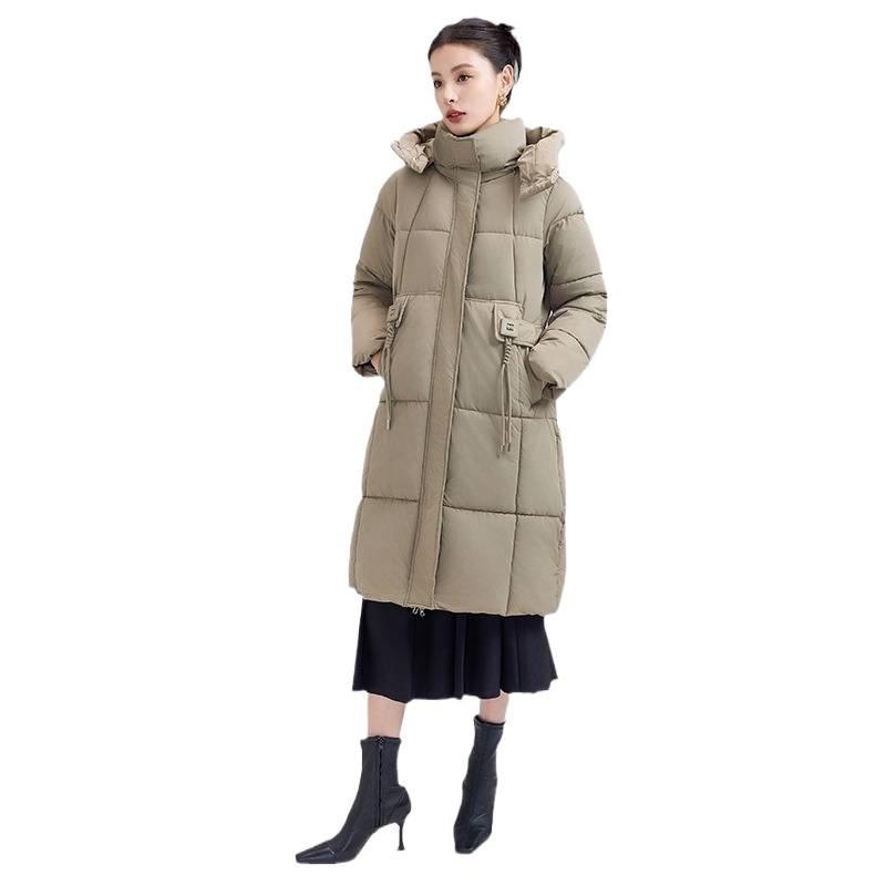 Women's Mid-Length Hooded Down Cotton Jacket - 2024 Autumn Fashion, Casual and Warm Coat