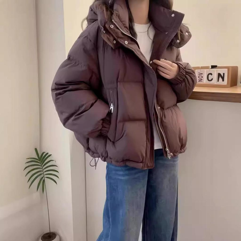 Daunenbaumwollkleidung Damen kurz Winter neu locker mit Kapuze Winter Brotkleidung