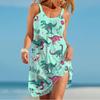 Sommer Neues Damen Trägerkleid Dinosaurier 3D Druck Damen Trägerkleid Modetrend Lässig Locker Damen Trägerkleid