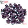 Round Lampwork Evil Eye Beads Liuli Flat Loose Fashion Jewelry For Bead Diy Handmade Bracelets Phone Charm Components