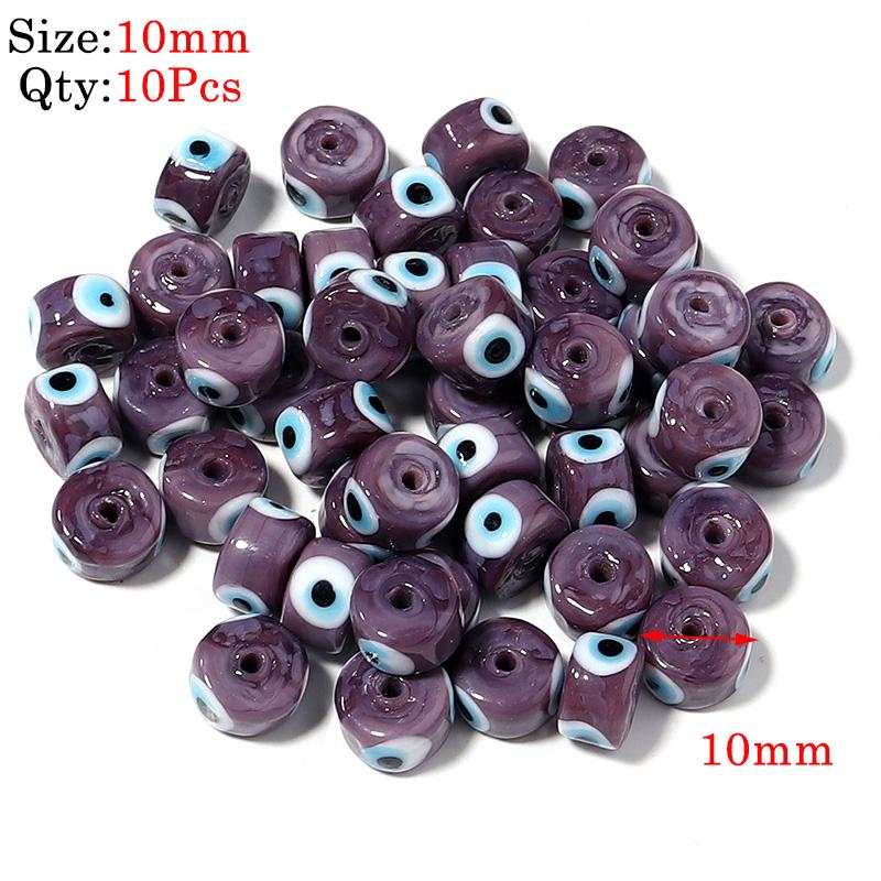 Round Lampwork Evil Eye Beads Liuli Flat Loose Fashion Jewelry For Bead Diy Handmade Bracelets Phone Charm Components