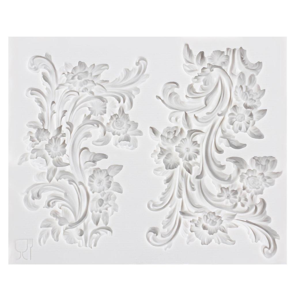 Baroque Silicone Mold Curlicues Scroll Lace Fondant Molds Cake Decorating Tools Theme Cake Dessert Decorated Chocolate Candy Mold