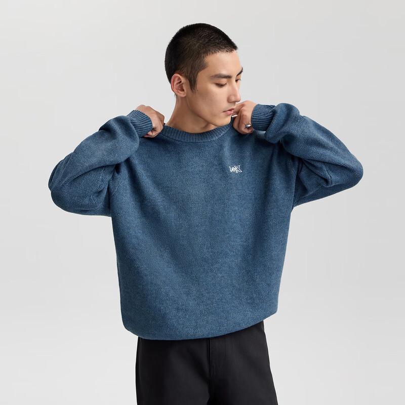 Lee Unisex Embroidered Logo Round Neck Sweater