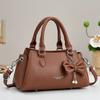 Sensitive lychee pattern Korean fashion shoulder bag large capacity multi-layer butterfly pendant commuter versatile messenger bag