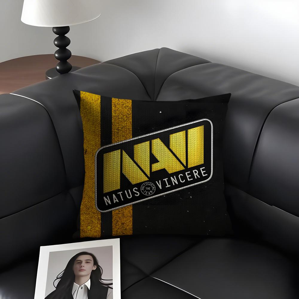 NNatus VincereE Logo Cushion Cover Natural Linen Organic Fabric DoubleSided Printing Sofa Home Decor Gift Pillow Case