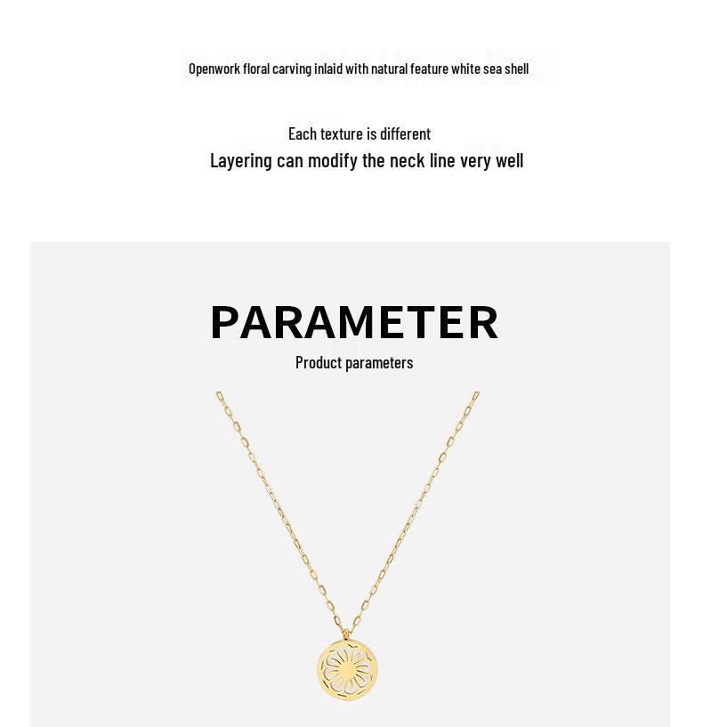 Winter Fashion Sweater Niche: Daisy & Seashell Pendant Necklace in White Titanium Steel