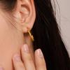 Qiong Yao Stainless Steel C-shaped Geometric Earrings: PVD Colorfast, High-end Fashion for Women