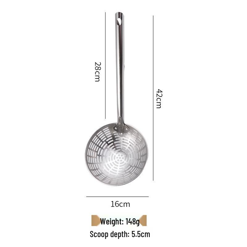 Stainless Steel Deep Wire Strainer - Sieve Spoon for Leak Control, Thickened Basin, and Claw Handle (18-20 Cm)