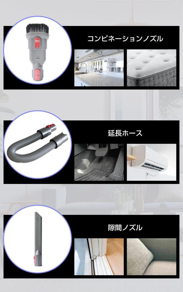 Dyson Compatible Accessory Set for and V15 1 Compatible Replacement Extension Crevice Hard Mini Soft Combination and Futon Tool V7, V8, V10, V11, V12,