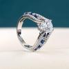Bella Box New Arrival  Hollow Band Women Ring Full Pave CZ Stone Dazzling Wedding Anniversary Gift For Female High Quality Rings