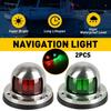 2Pcs Marine Boat Yacht 12V Pontoon Stainless Steel LED Bow Navigation Lights New