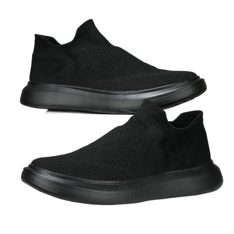Sports Walking Men's Shoes Autumn Fly-woven Mesh Soft Sole Loose and Breathable Sports and Leisure One-pedal Lazy Shoes Men