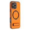 For iPhone 16 Pro Max Kickstand Case Compatible with MagSafe PC+TPU+PU Phone Back Cover