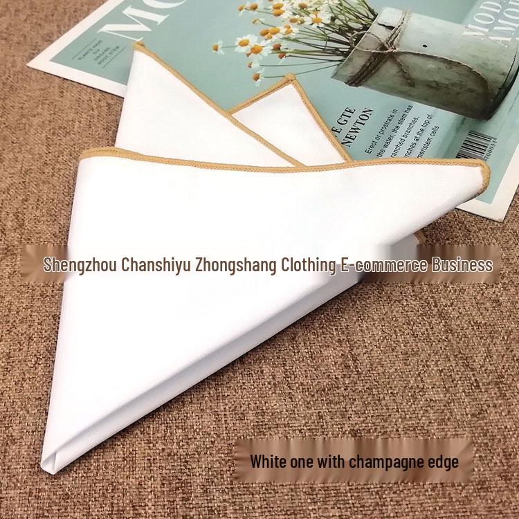 Elegant Pure White Cotton Men's Pocket Square 23cm