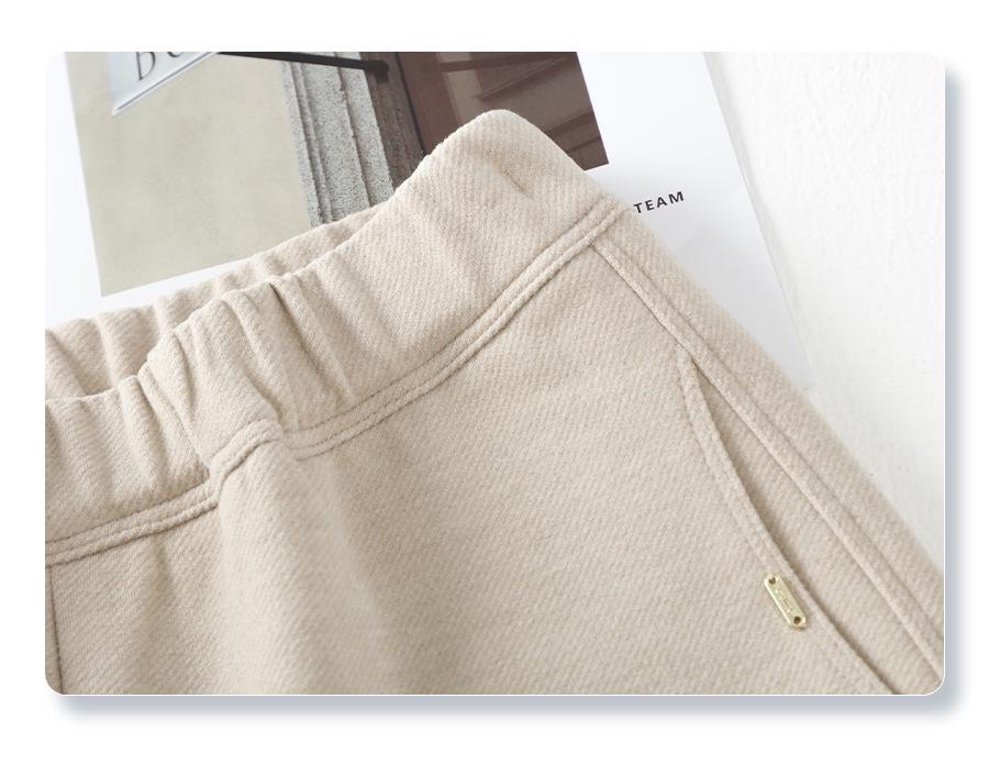 Women's Dark Cashmere Wide-Leg Pants 2024 - Elastic, Loose-Fit, Autumn/Winter Long Trousers