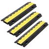 Cable Protector Ramp, 9,979 Kg/axle Capacity, 2 Channel Heavy Duty TPU Cord Hose Wire Cover, 31 X 28 Mm Channel, Traffic Speed Bump with Flip-Open Top