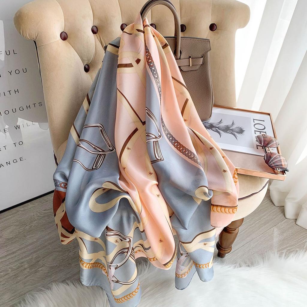 180*90cm Fashion Luxury Brand Scarf Women Shawl  Wrap Spring Muffler Hijab Bufanda Foulard Female Bandana Beach Stoles  Silk