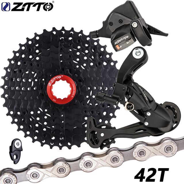 ZTTO MTB 9 Speed Set 1X9 Shifter Rear Derailleur 9V 50T Cassette K7 Sprocket Parts For m370 m430 m590 DEORE Single Crank System