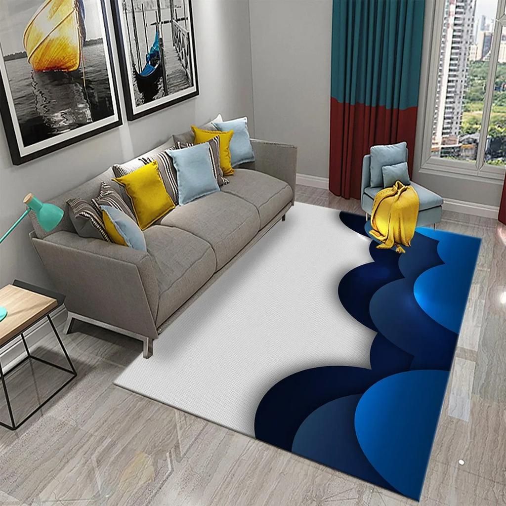 3D Simple Abstract Art Theme Carpet Nordic Style Geometric Line Living Room Balcony Bedroom Bathroom Non-Slip Doormat