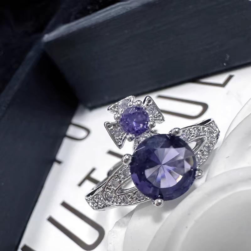 

Регулируемое кольцо «Пурпурный Сатурн» с сверкающими бриллиантами