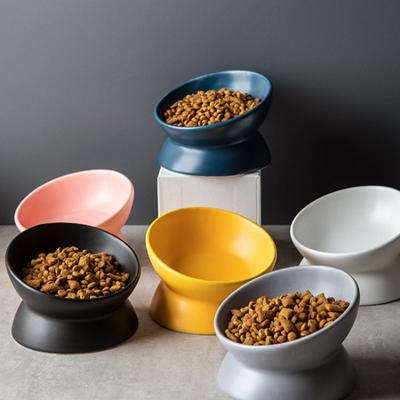 Erhöhte Katzennäpfe für kleine Hunde, 15° geneigt, erhöhter Futternapf aus Keramik, Ständer-Futterspender für Katzen und Welpen, 6 Farben