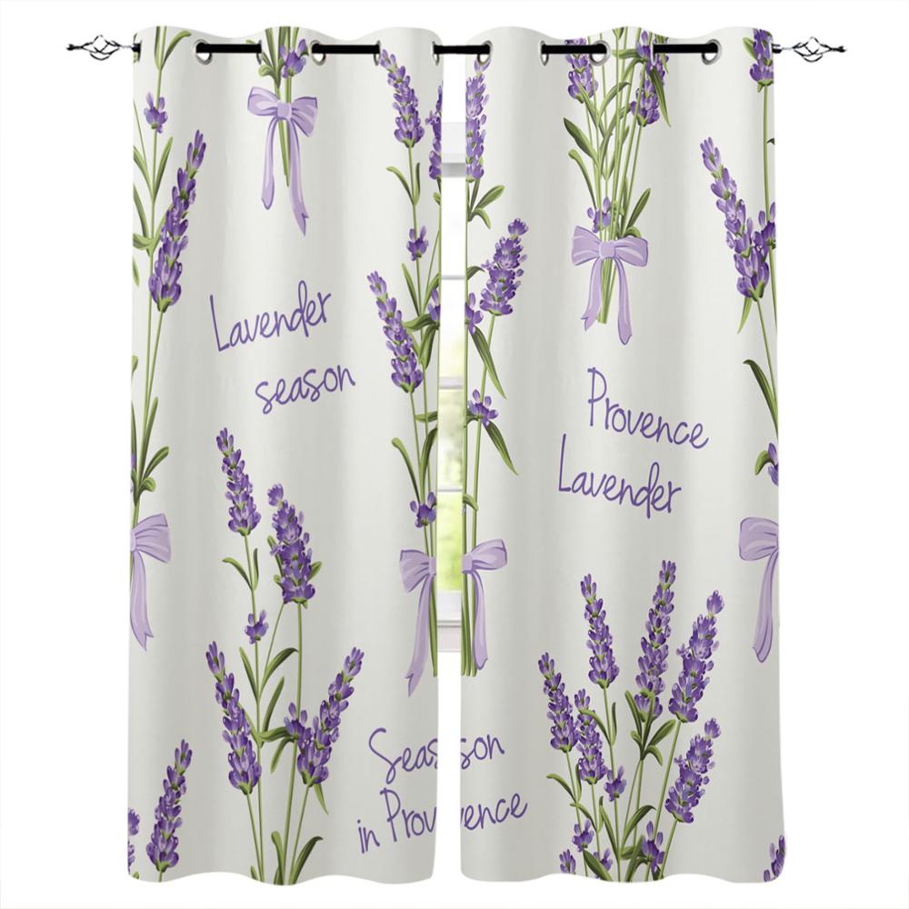 Растение Фиолетовый Лаванда Акварельная Живопись Оконные Шторы Спальня Кухня Декор Шторы — фото 18