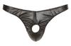 Svenjoyment - Glänzender Herren-Tanga mit Penislöchern Schwarz 2XL