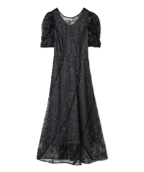 Tulle Embroidered Dress LWFO252035 BLK [Lily Brown] Women's