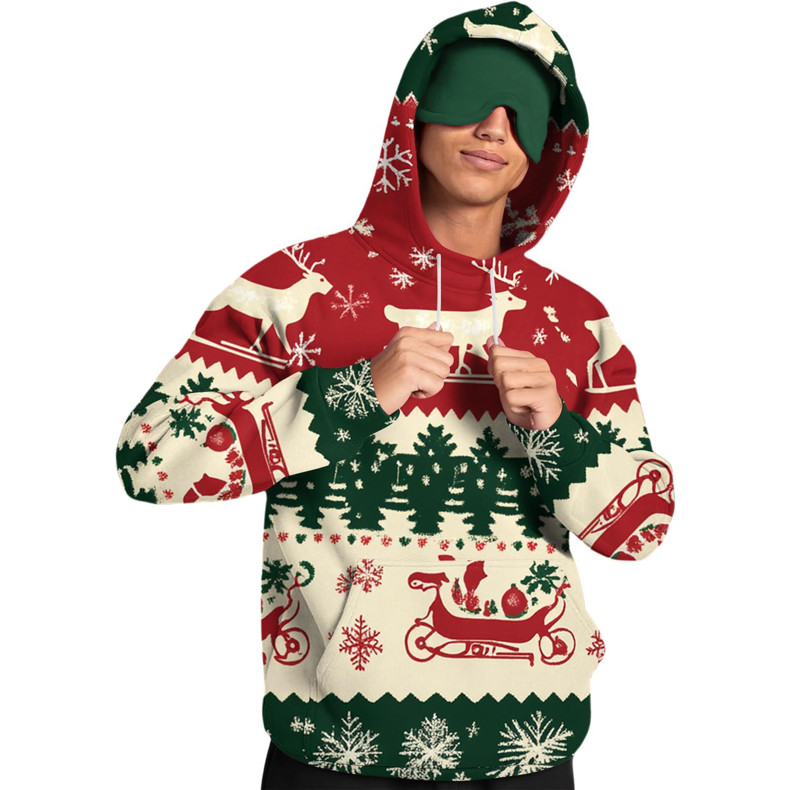 Men s Fleece Hoodie Casual Long Sleeve Sweatshirt L