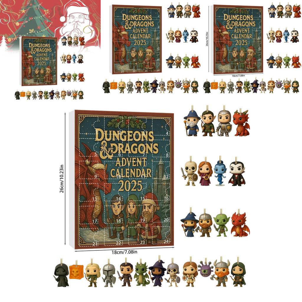Dungeons Adventskalender mit Acryl-Dekorationen für Wichtelgeschenke