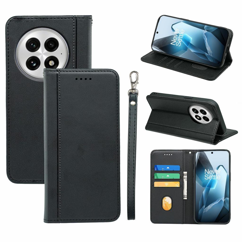 HX01 For OnePlus 13 Wallet Case Magnetic Closing PU Leather Phone Cover