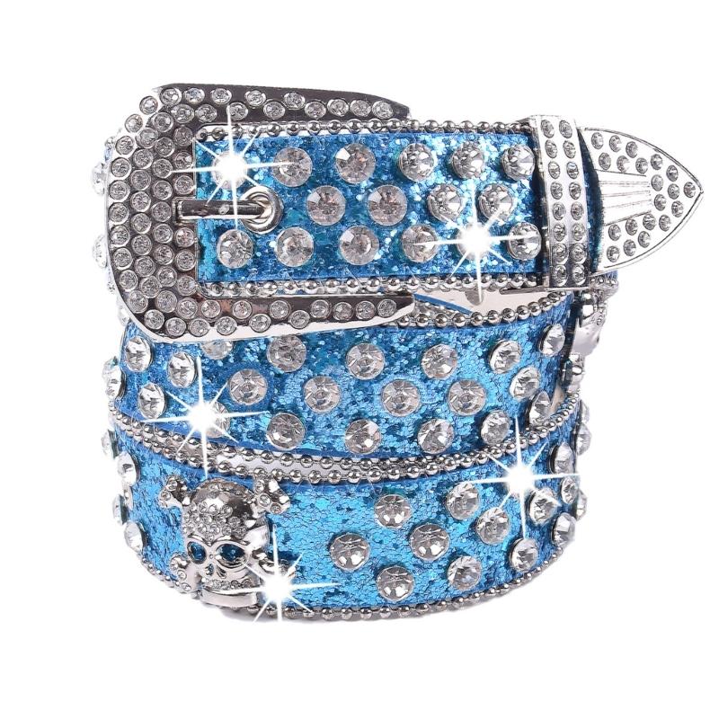 Adjustable Punk Waist Belt With Rhinestones Detail, Stylish PU Leather Waistband Sash For Casual Outfit