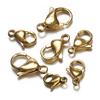 20pcs 9-15mm Stainless Steel Lobster Clasps for Bracelet Necklace Gold Color Chain Claw Connectors DIY Jewelry Making