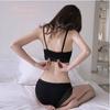 Sexy Dantela Spate Triunghi Cupă Sutien Femei cu sârmă în față Buton Sutien Adunați lenjerie pe tava superioară Dulci Confortabil Ușor Respirabil