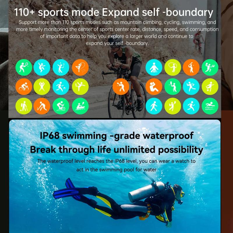 2025 Ny Smartwatch til Mænd Militær Sundhedsmonitor AI Stemme Bluetooth Opkald Fitness Vandtæt Sport Smartwatch til Xiaomi IOS Android
