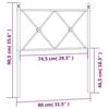 VidaXL Black Metal Headboard 75 Cm, Headboard for Single Bed, Black Headboard,, Metal Headboard 376528