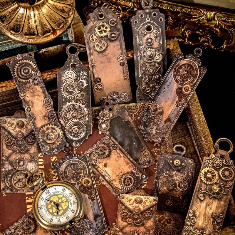 20Pieces Aesthetic Goth Embossed Sticker Scrapbooking Sticker for Journal Notebook Water Bottle Photo Album Phone Case