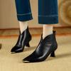 Fashion New Winter Genuine Leather Shoes for Women Pointed Toe Ankle Boot Zaptos Mujer Fashion Casual Shoes Women Heel Height 4cm/5.5cm