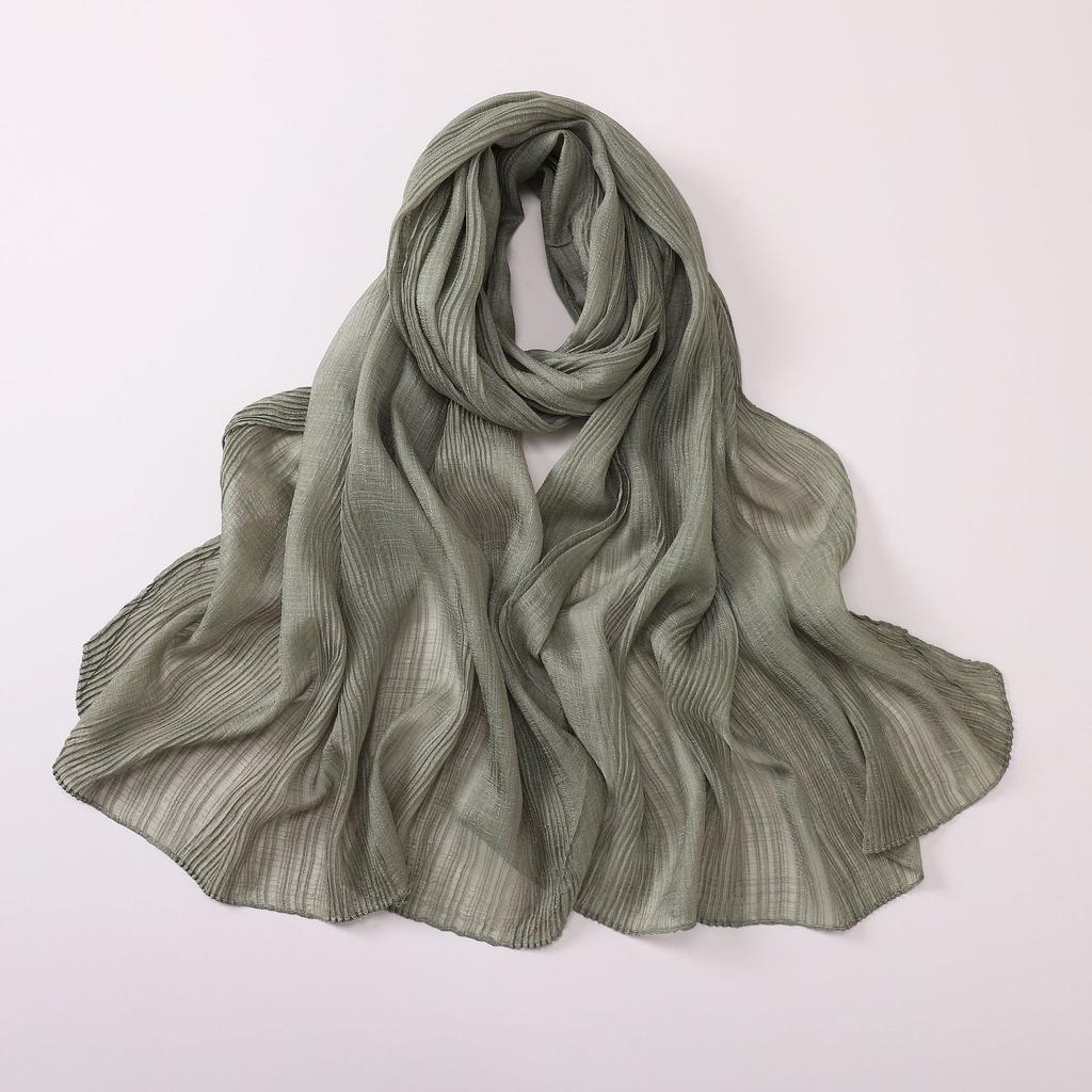 New Arrival Crinkle Chiffon Hijabs for Women Muslim Ramadan Headscarf Solid Striped Party Shawls Fashion Jersey Versatile Wrap