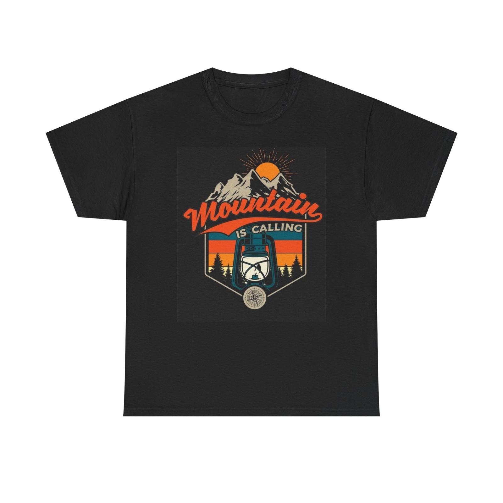 Mountain Is Calling Graphic T Shirt Outdoors Unisex Heavy Cotton Tee L