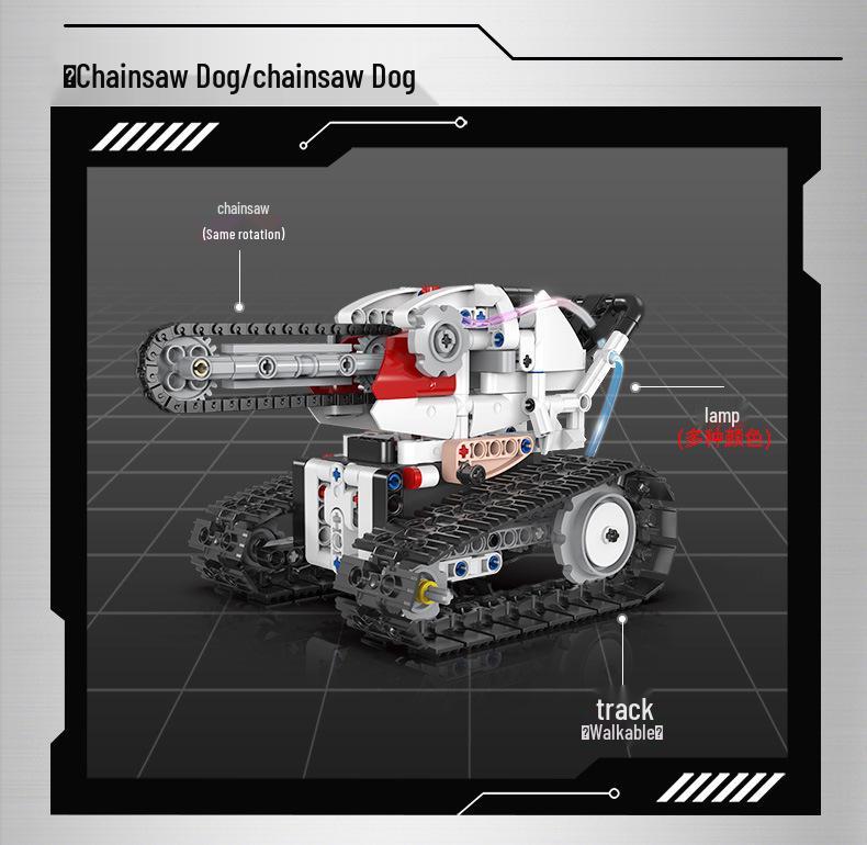 Dual Control 5-in-1 Chainsaw Robot Building Blocks: Educational Toy Gift for Kids