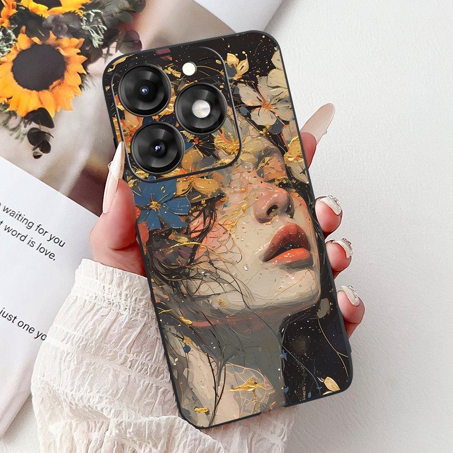 Dragon Koi Fish Landscape Phone Case For Itel A70 A60 A60s Cover Soft TPU Cartoon Bumper On Itel A27 A25 A35 A48 Shockproof Etui
