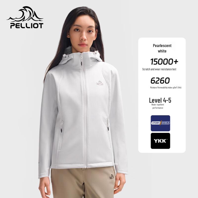 Pelliot Women's Lightweight Warm Windproof Softshell Hooded Jacket