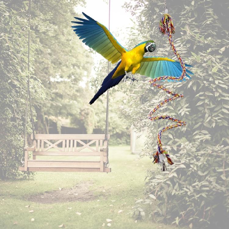 Altalena per Uccelli Corda di Cotone Perch a Spirale Giocattolo da Arrampicata per Pappagalli Spezza-Noia