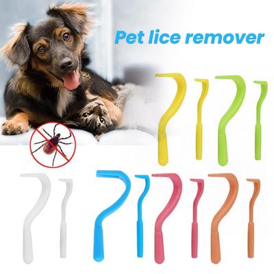 2 Pcs/Set Tick Remover Tool Pain Free Tick Removal Tweezers Portable Plastic Tick Puller Grabber for Dogs Cats Humans