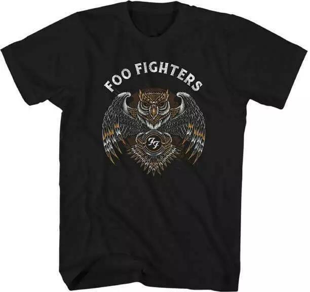 Foo Fighters Owl Mens T Shirt Music Classic Concert Band Rock Tee New Black L